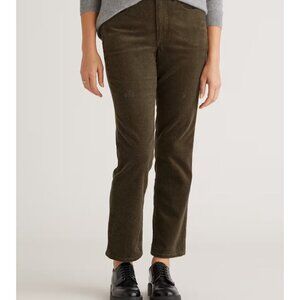 Quince Olive Green Straight Leg Corduroy Pants